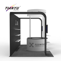 Stand d'exposition modulaire facile à assembler 6x3 en tissu tendu, 10x20 pieds, avec profilés en aluminium portables pour salon professionnel
