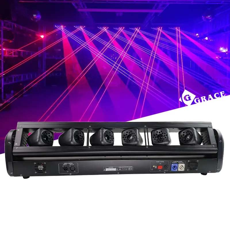 Igracelite 3W/12W RGB 6 cabezales láser de cabeza móvil profesional para luz de escenario fiesta Ktv Club DJ Disco Light