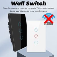 Interrupteur tactile 110V 220V US sans fil neutre, panneau en verre, commande murale intelligente électrique marche/arrêt, lampe LED