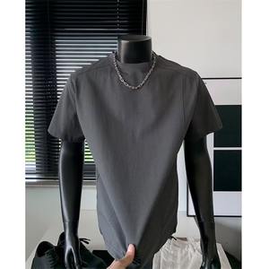 Camiseta de Verano para Hombre, Estilo Americano, Cuello Redondo, Holgada, de Manga Corta, Lisa, Vintage, Transpirable - Product Image 6