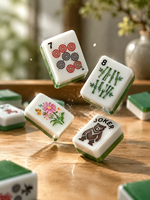 Ensemble de Mahjong Américain Zen en Bambou de Designer, 160 Tuiles, 4 Couches, Artisanat Acrylique Sandwich, Jeu Social de Luxe, Coffret Cadeau