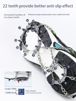 Crampons antidérapants pour la neige, extensibles et à enfiler, avec 22 pointes en acier inoxydable, pour la marche et le déneigement sur glace