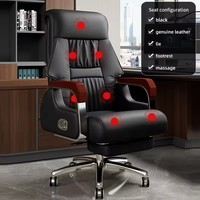 Fauteuil de bureau pivotant inclinable en cuir avec fonction massage et repose-pieds pour la pause déjeuner, idéal pour le travail sur ordinateur