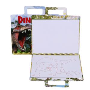 Personalizzabile per bambini tema dinosauro libro occupato adesivi <span class=keywords><strong>da</strong></span> disegno a <span class=keywords><strong>cartoni</strong></span> <span class=keywords><strong>animati</strong></span> con copertina rigida rilegatura a spirale fatta di carta di cartone di qualità - Product Image 1