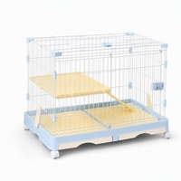 Cage pour chien moderne et spacieuse avec plateau amovible facile à nettoyer, maison pour animaux de compagnie en plastique pour chiens, lapins, chats