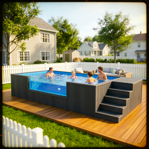 Bomba de agua inteligente multifuncional para exteriores, piscina familiar sobre suelo, piscina para niños - Product Image 3