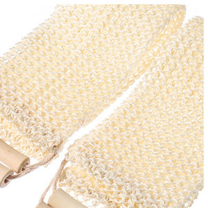 Fregador de tiras de sisal de fibra vegetal natural, Toalla de baño de estilo Simple, mango de madera, Mensaje de Limpieza Profunda, guante de ducha corporal - Product Image 3