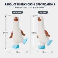 Jouet couineur en latex pour chien, forme d'autruche avec pattes bleues, jouet à mâcher pour le nettoyage des dents pour chiens de petite et moyenne taille