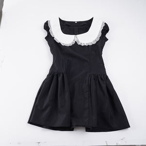 Vestido Mini Vintage para Mujer, Cuello en U, Estampado Digital Natural, Color en Contraste, Cintura Fruncida, Corte Evase - Product Image 2