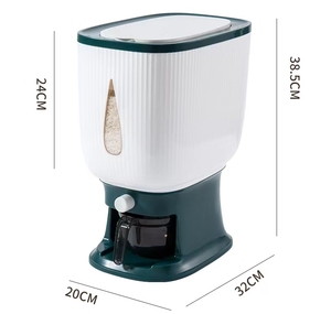 Contenedor de Arroz Automático, Dispensador de Cereales y Granos, Recipiente para Alimentos Secos, Caja de Almacenamiento de Arroz, Dispensador de Arroz Plegable, Recipiente de Plástico - Product Image 5
