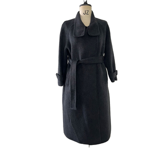 Veste polaire double boutonnage automne-hiver en laine unie écologique vintage à manches longues et poches plaquées coupe ample - Product Image 1