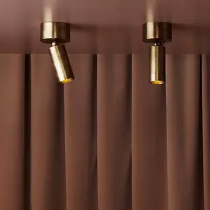 Minimalistische Moderne Koperen Lamp Studio Bedrijf Led Plafondlamp Draaibare Schijnwerper Cilindrische Verlichting Cilinder