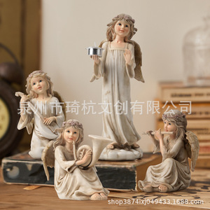 Angel Figurine <b>Set</b> Resin Craft Home Decoration Artistic Sculpture Ornament - Product Image 1