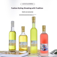 Groothandel 500ml Transparante Glazen Fruitwijnflessen SQ500 Model Reliëfdruk Geïmporteerde likeurflessen Directe Fabrikant