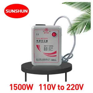 Shunhong 1500w 110v a 220v tipo di anello monofase convertitore di potenza autotransformatore tensione 1500va 110 220 trasformatore step up