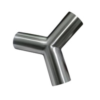 Accesorios sanitarios de alta calidad SS304 Y Tee 3A estándar 1 "1,5mm superficie de pulido accesorios de tubería sanitaria tipo Y sanitario Tee