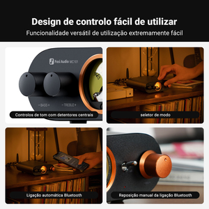 Amplificateur stéréo Fosi Audio MC101 bleu, mini amplificateur audio domestique avec VU-mètre, récepteur HiFi 2 canaux pour enceintes passives - Product Image 5