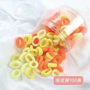 <strong>Mini</strong> Gradient Color <strong>Elastic</strong> Hair Ties 100pcs/Box for Kids and Babies Sweet Rubber Band Hair Bands with Decorative Features - Product Image 6