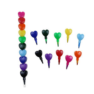 BECOL Set di Pastelli a Forma di <span class=keywords><strong>Cuore</strong></span> Creativi e Carini, Multicolore, Staccabili, Blocchi da Costruzione in Plastica per Bambini - Product Image 3