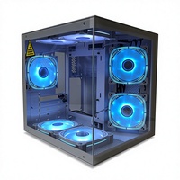 Low Price With Tempering Glass Gaming Computer Cases Towers Mid Tower Pc Transparent Pc Gaming Case Black Atx Pc Case