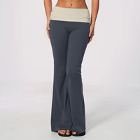 Nouveaux Leggings de Yoga Color Block à Taille Pliée, Jambes Évasées, pour Entraînement, Sport, Fitness, Pantalons à Jambes Larges, Vêtements de Sport, Leggings de Gym pour Femmes