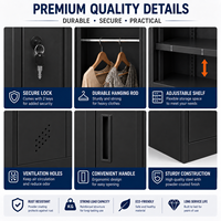 Armoire métallique à 5 portes KD Structure avec compartiment en verre pour employés, gymnase, école, stockage, personnalisable