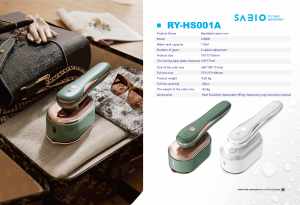 Plancha de Ropa Eléctrica RY-HS001 Sabio de 1200W con Pantalla Digital, Base de Aislamiento Térmico de 5 Velocidades y Protección Anti-Quemaduras en Seco para Uso Doméstico y Exterior - Product Image 2