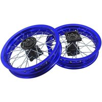 Accessoires de roue de moto tout-terrain/quad à disque multi-rayons 2.15x12 avant/arrière, index de charge 55, aluminium 15mm, bleu 2.50x12