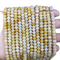 Manik-manik Batu Alam 4x6mm Bentuk Rondelle Bersegi, Datar, Warna Merah Hijau Jinstone untuk Pembuatan Perhiasan DIY Gelang Kalung