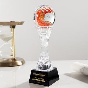 Trofeo <span class=keywords><strong>de</strong></span> Cristal y Vidrio Personalizado con Diseño <span class=keywords><strong>de</strong></span> Onda, con Diseño y Color Gratuitos, Entrega el Mismo Día - Recuerdo Conmemorativo para el Personal - Product Image 5