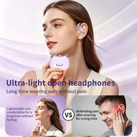 Écouteurs sans fil Bluetooth à clip d'oreille ouverts, design de luxe pour femmes, cadeau idéal pour filles