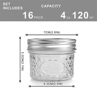 FOURBRAQUAGE. Pot en verre cylindrique moderne de 100 ml (4 oz) pour caviar de diamant, scellé, durable, multifonctionnel, pour injection et stockage alimentaire en cuisine