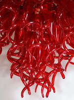 Chihuly Style "Méduse" Fuoco Rouge Lustre En Verre De Murano