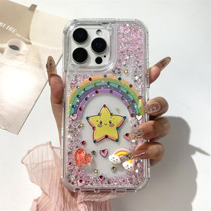 3 en 1 Glitter Colorful Cute 3D Doll Accessories Étui <span class=keywords><strong>incassable</strong></span> pour téléphone portable pour <span class=keywords><strong>iPhone</strong></span> 17 AIR - Product Image 4