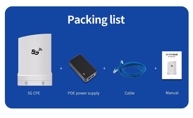 कृषि के लिए सफेद 117Mmx117Mmx180Mm 5G CPE वायरलेस आउटडोर राउटर 16