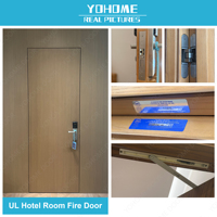 Porte intérieure coupe-feu 60 minutes pour hôtel et appartement à Dubaï, porte intérieure coupe-feu moderne en bois, porte affleurante coupe-feu