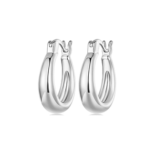 ต่างหูห่วงชุบทองคลาสสิก โลหะผสม เครื่องประดับแฟชั่นสำหรับทุกเพศ - Product Image 2