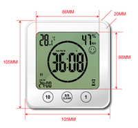 Termometer Digital multifungsi, pengukur suhu dan jam Alarm dengan tampilan LCD besar untuk rumah dan kantor