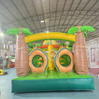 Parcours d'obstacles gonflable sur le thème de la jungle pour enfants, jeu commercial gonflable, défi sportif, jouets