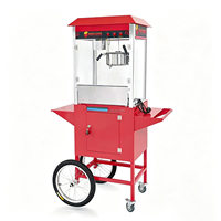 Machine à Popcorn Électrique Commerciale de Type Chariot avec Agitation Automatique, Écran LED, Forme Papillon, 1300W, pour Usage en Boulangerie