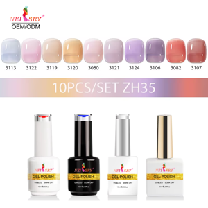 Neiss Ensemble de <span class=keywords><strong>vernis</strong></span> à ongles en gel écologique de haute qualité Nouvelle formule Ensemble de manucure et de pédicure semi-permanent à nivellement automatique de style français - Product Image 6