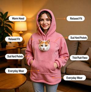 Sudadera con Capucha Holgada y Moderna de Polar para Perros Pequeños, Unisex, para Personas y Mascotas - Product Image 2