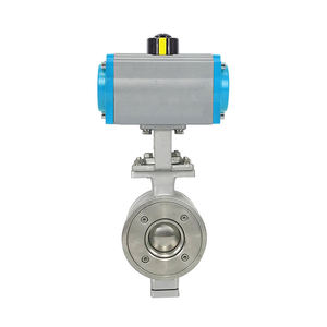 DN80 304 2 Weg Pneumatische Betätigte Edelstahl flansch V typ Segment Ball Ventil - Product Image 5