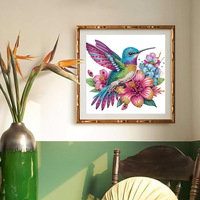 Lu Hua Art Nouvelle Peinture Diamant 5D en Résine de Forme Irrégulière DIY Oiseaux & Fleurs Art Moderne Simplicité Sans Cadre Décoration Toutes Saisons