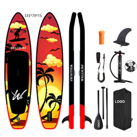 Tabla de Paddle Surf Inflable de 11' (32" de Ancho, 6" de Grosor) Resistente con Remo Ajustable, Mochila, Bomba y Correa