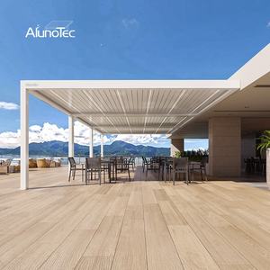 مظلة حديقة فاخرة من AlunoTec، سقف فناء خارجي من الألومنيوم، برجولة متحركة كهربائياً ذات فتحات قابلة للتوجيه - Product Image 4