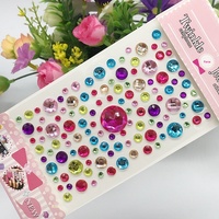 Qibai DIY Buket Stiker Seni Kreatif Buatan Tangan Desain Bunga Plum Hati Ukuran Kecil Berperekat Rhinestone
