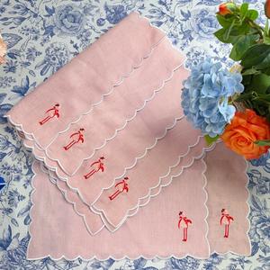 Nouvelle conception Serviette brodée flamant rose 2025 Serviettes en lin brodées personnalisées <span class=keywords><strong>LY</strong></span> - Product Image 4