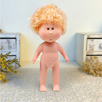 Boneka Vinyl Kreatif Grosir 14cm, Rambut Pendek Keriting Modis, Tubuh Boneka Kosong, Mini Pakaian Boneka, Mainan Kerajinan, Hadiah untuk Anak Perempuan