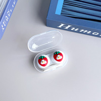 Coloré dessin animé canard oie mode Portable fraise simplicité mignon étui à lentilles de Contact emballage cosmétique boîte cadeau avec péage